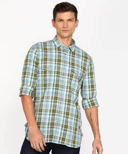 PETER ENGLAND Men Checkered Casual Dark Green Shirt - Buy PETER ENGLAND ...
