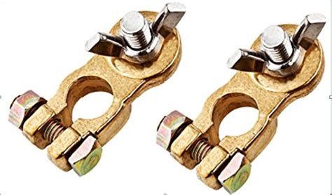 Universal Car Battery Terminal Clamp Clips Wing Nuts Copper Brass ...
