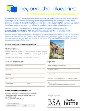 Fillable Online architects To celebrate the 2013 Homeowners Project ...