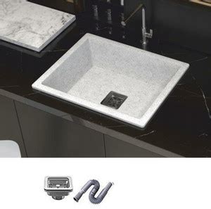 kitchmake 18 x 21 x 8.5 Granite Finish Quartz Kitchen Sink with Chock ...