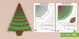 Simple Origami Christmas Star Paper Craft English/Spanish