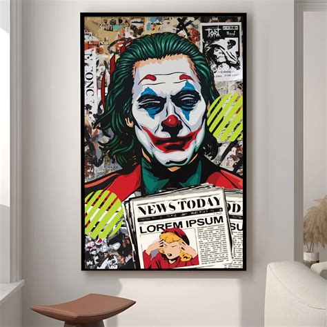 Art Street Framed Canvas Painting The Joker Pop Graffiti Art For Wall ...