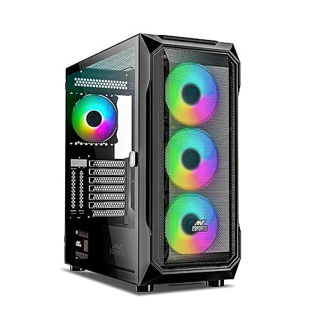 Amazon.in: Buy Ant Esports ICE- 410TG Mid Tower Gaming Case - Black ...