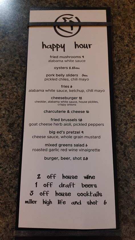 Menu at Feast Food Company restaurant, Redmond