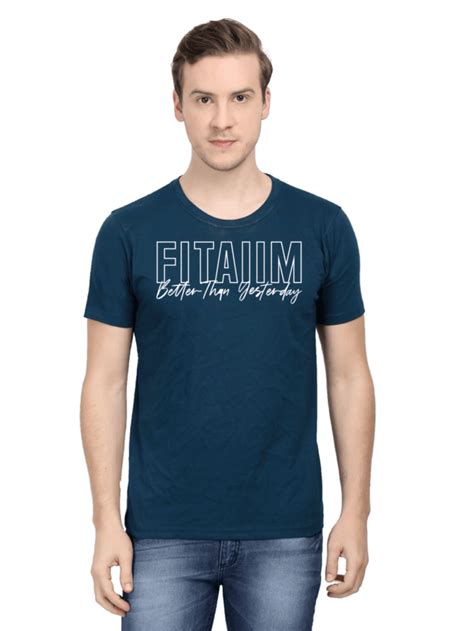 Round Neck T-shirt Petrol Blue – Fitaiim Apparel