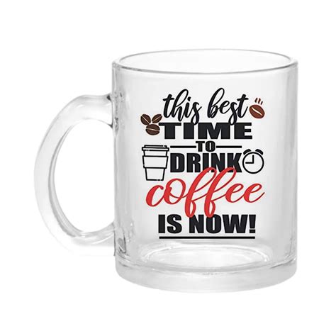 Buy THEWHOOP Transparent Glass Printed Coffee Mug Inspirational ...