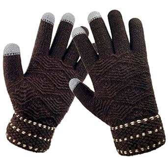 Buy LETHMIK Winter Touchscreen Knit Gloves Mens Thick Texting Gloves ...