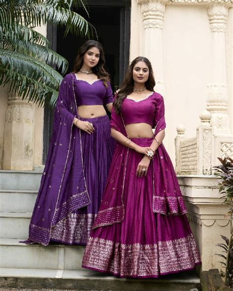 LNB Priyadarshi 1906 Wholesale Pure Chanderi Plain Lehenga with ...
