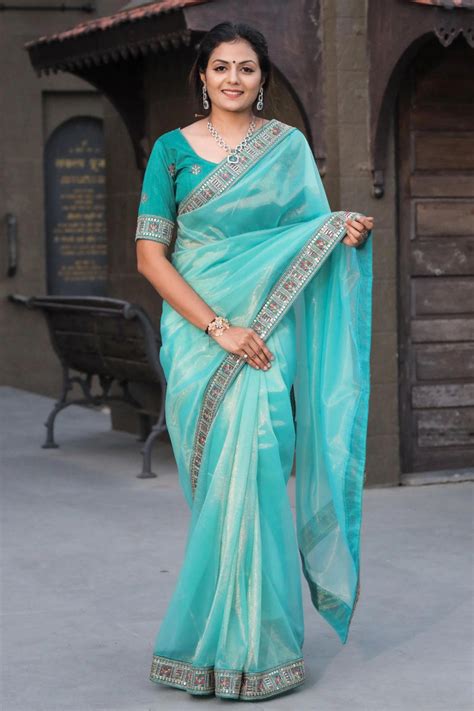 Zari Base Fabric With Heavy Work Border Saree For Reception - Anaya ...