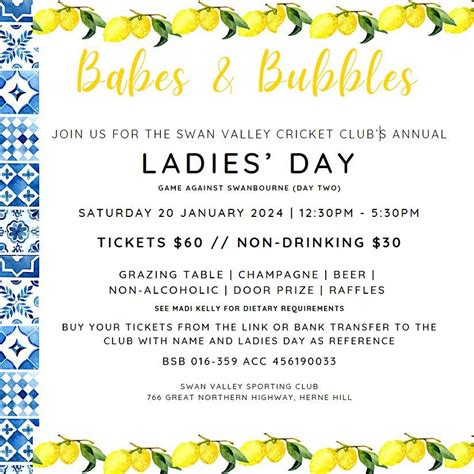 Babes & Bubbles - SVCC Ladies Day, Swan Valley Sporting and Community ...
