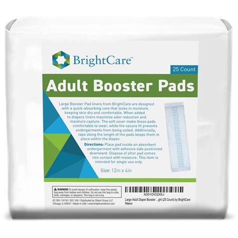 BrightCare Extra Absorbent Large Adult Diaper Booster Pad Liner Inserts ...