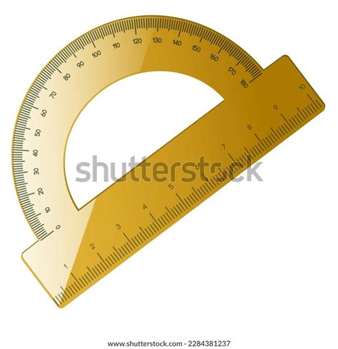 Brown Protractor Measuring Angles Stock Vector (Royalty Free ...