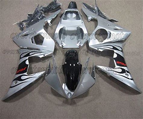 FidgetGear Injection Silver Black Plastic Kit Fairing Fit for Yamaha ...