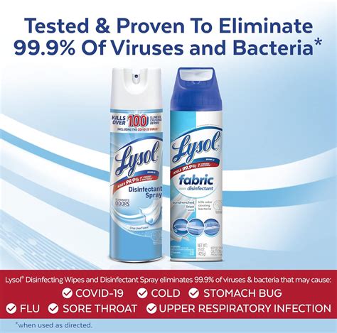 Buy Lysol Disinfectant Spray + Fabric Disinfectant, Sanitizing and ...