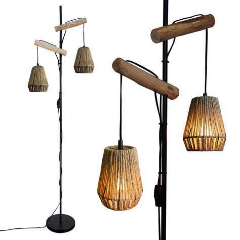 Boho Floor Lamps Unique Hanging Floor Lamp in Natural Cotton Rope ...