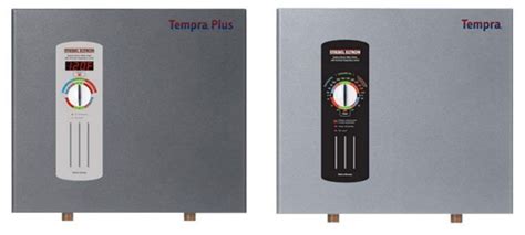 three different types of water heaters with the words tempra plus on them