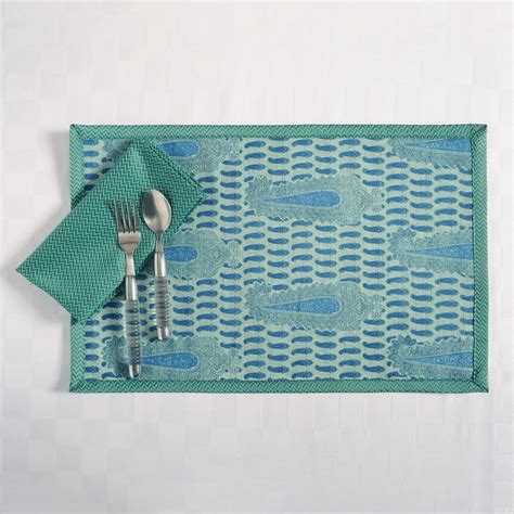 Buy SWAYAM Paisley Print Placemats and Napkins- Set Of 12 from Swayam ...