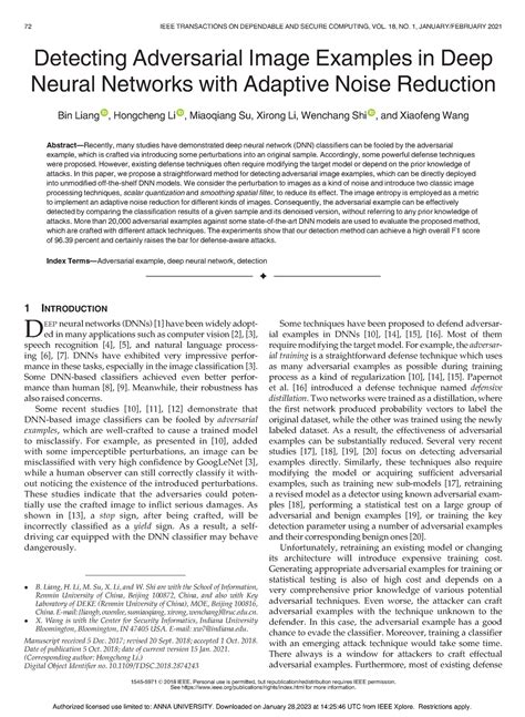 Base Paper-Detecting Adversarial Image Examples - Big Data and ...