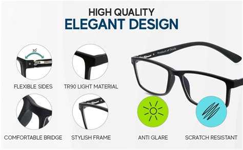 Buy OCULY Unisex Adult Rectangular Blue Light Blocking Computer Glasses ...