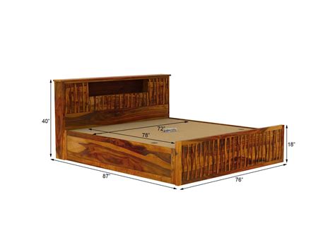 Buy Stack Box Storage Bed (King Size, Honey Finish) Online in India ...