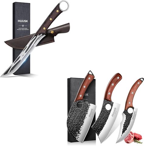 Amazon.com: Huusk Butcher Knife Set,Hand Forged Serbian Chef Knife ...