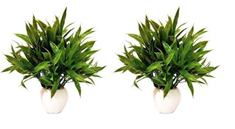 Buy DecoratingLives Artificial Lucky Bamboo Plants with Plastic Pot ...