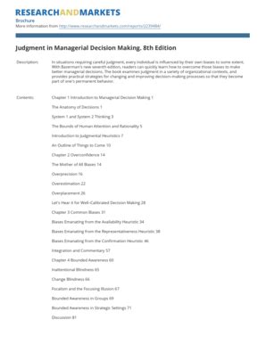 Judgment In Managerial Decision Making 8th Edition Pdf - Fill Online ...