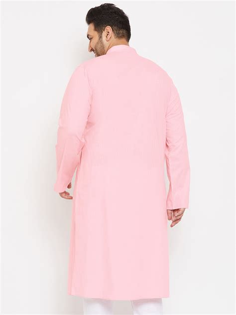 Men's Plus Size Pink Cotton Kurta – vastramay