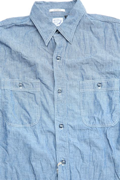 Orslow Vintage Fit Chambray Work Shirt - Chambray | Garmentory