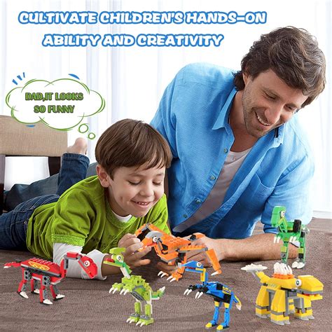Buy Dinosaurs Building Blocks, Creative DIY Construction Toy for Boys ...