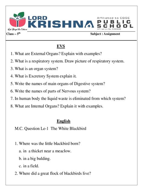 Fillable Online Cbse class 5 evs worksheet organ systems - SlideShare ...