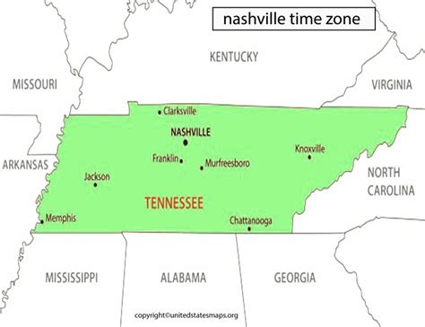 Nashville Time Zone Map | Time Zone Map for Nashville Tn