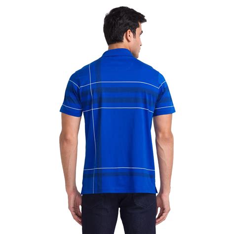 Men Blue Slim Fit Print Cotton Round Neck Collar Polo T-Shirt – MyRaymond