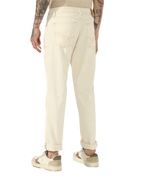 Off-White Tapered Fit Mid-Rise Jeans