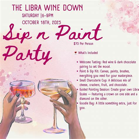 The Libra Wine Down - Sip & Paint, 6387 Babcock Rd, San Antonio, 18 ...