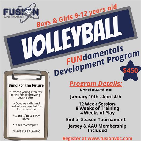 Fusion VBC FUNdamentals Program - Starts in January - Fusion Volleyball ...