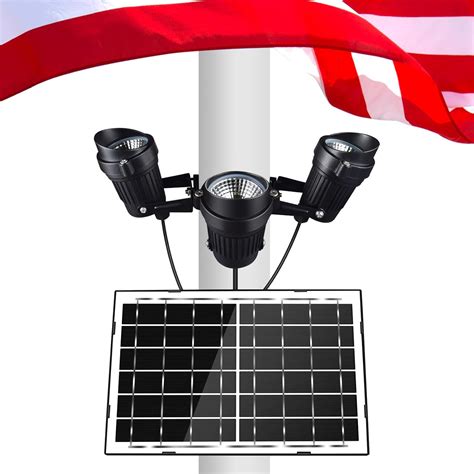 Amazon.com: Solar Flag Pole Light Feature 3 Aluminum Super-Spotlights ...