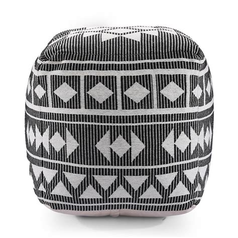 Black & White Knitted Pouf – Rajbespoke