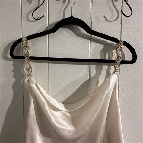 Sister The Label Satin Slip Dresswith full rhinestone straps and bows