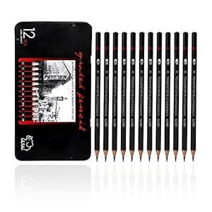 Hemsett Graphite Pencil Kit for Sketching And Drawing With Metal Case ...