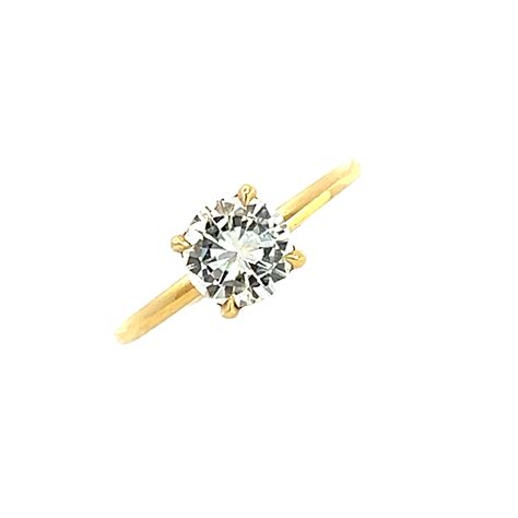 18 Carat Yellow Gold And Diamond Ring with a Hidden Diamond Halo ...