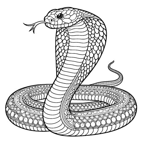 King Cobra Snake Colouring Pages
