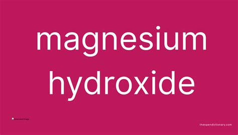 Magnesium hydroxide | Meaning of Magnesium hydroxide | Definition of Magnesium hydroxide ...