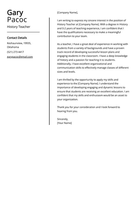History Teacher Cover Letter: Sample & Guide [Entry Level + Senior Jobs]