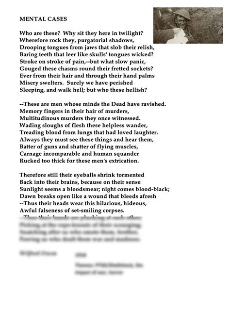 Poetry to Monologue Mental Cases | English - Year 11 SACE | Thinkswap