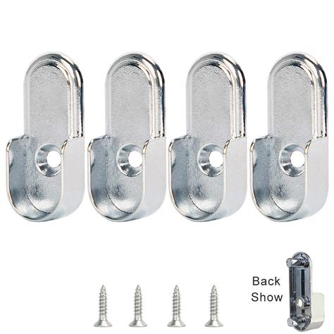 BESYL Oval Closet Rod End Supports 15mm x 30mm w/Rear Facing 5mm Pins ...