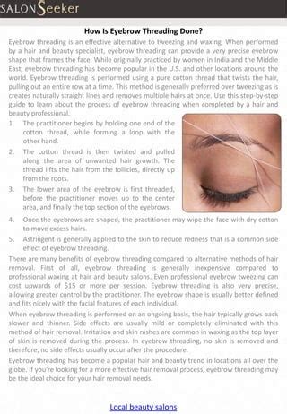 Image result for How Is Threading Eyebrows Done