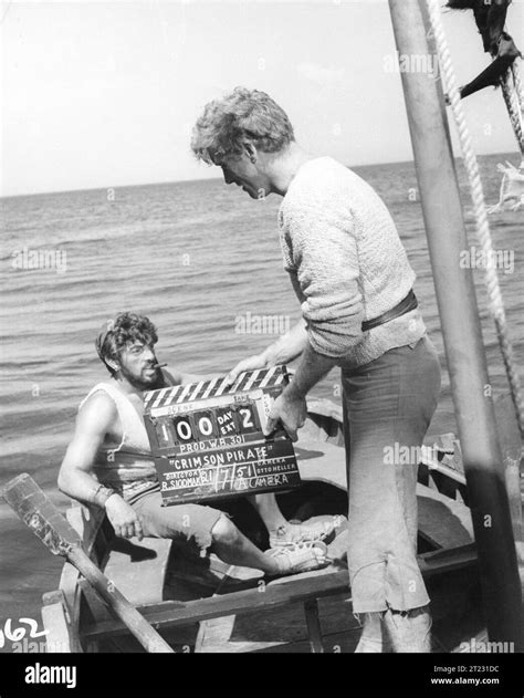 BURT LANCASTER and NICK CRAVAT filming THE CRIMSON PIRATE 1952 in the ...