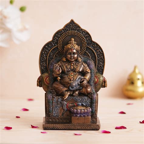 eCraftIndia Polyresin Bronze Finish Lord Kubera Statue