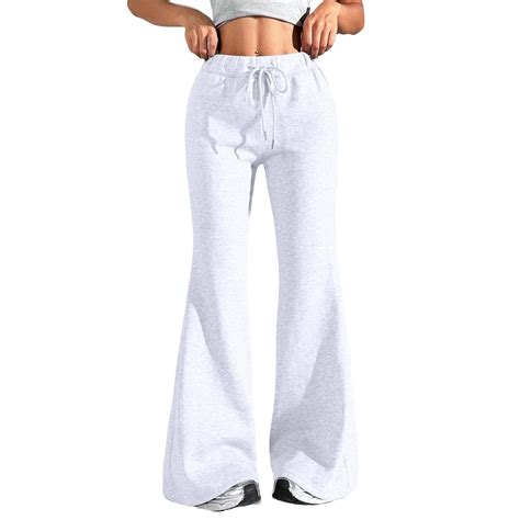 Jxximdong Pants for Women Flare Wide Leg Sweatpants Drawstring High ...